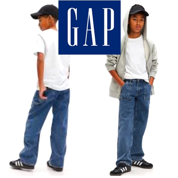GAP Kids Carpenter Wide Leg Jeans Size 12 Youth - Picture 2 of 16